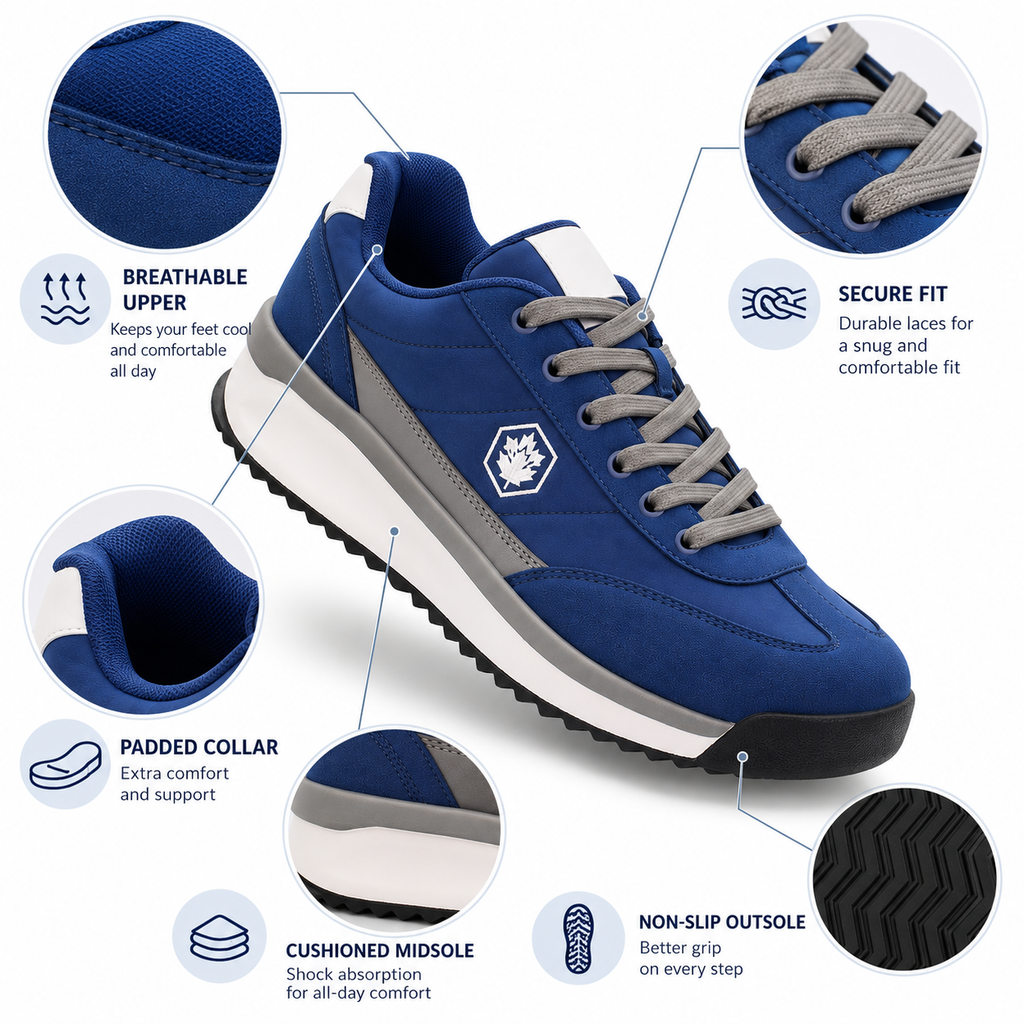 Lumberjack Coffee Men's Layered-Sole Sneakers in Navy Blue