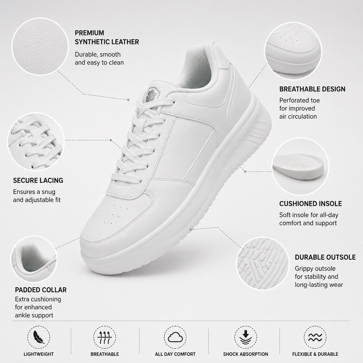 Lumberjack Finian Men's Classic Sneakers in White