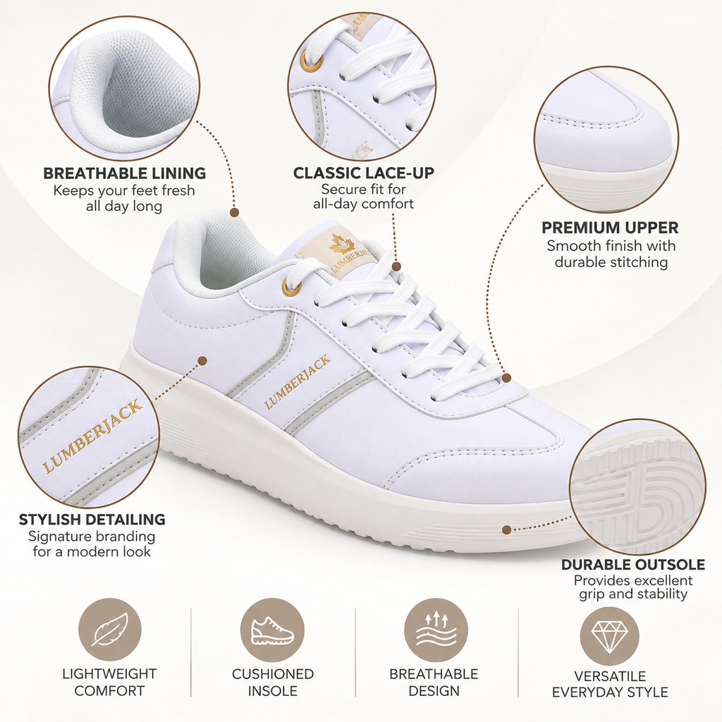 Lumberjack Fridy Women's Minimal Sneakers in White