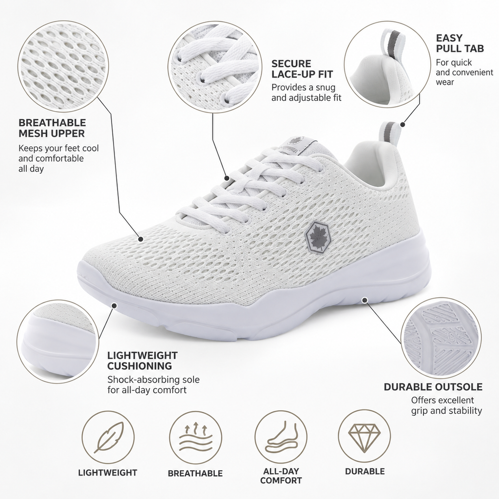 Lumberjack Agatha Women's Breathable Mesh Sneakers in White
