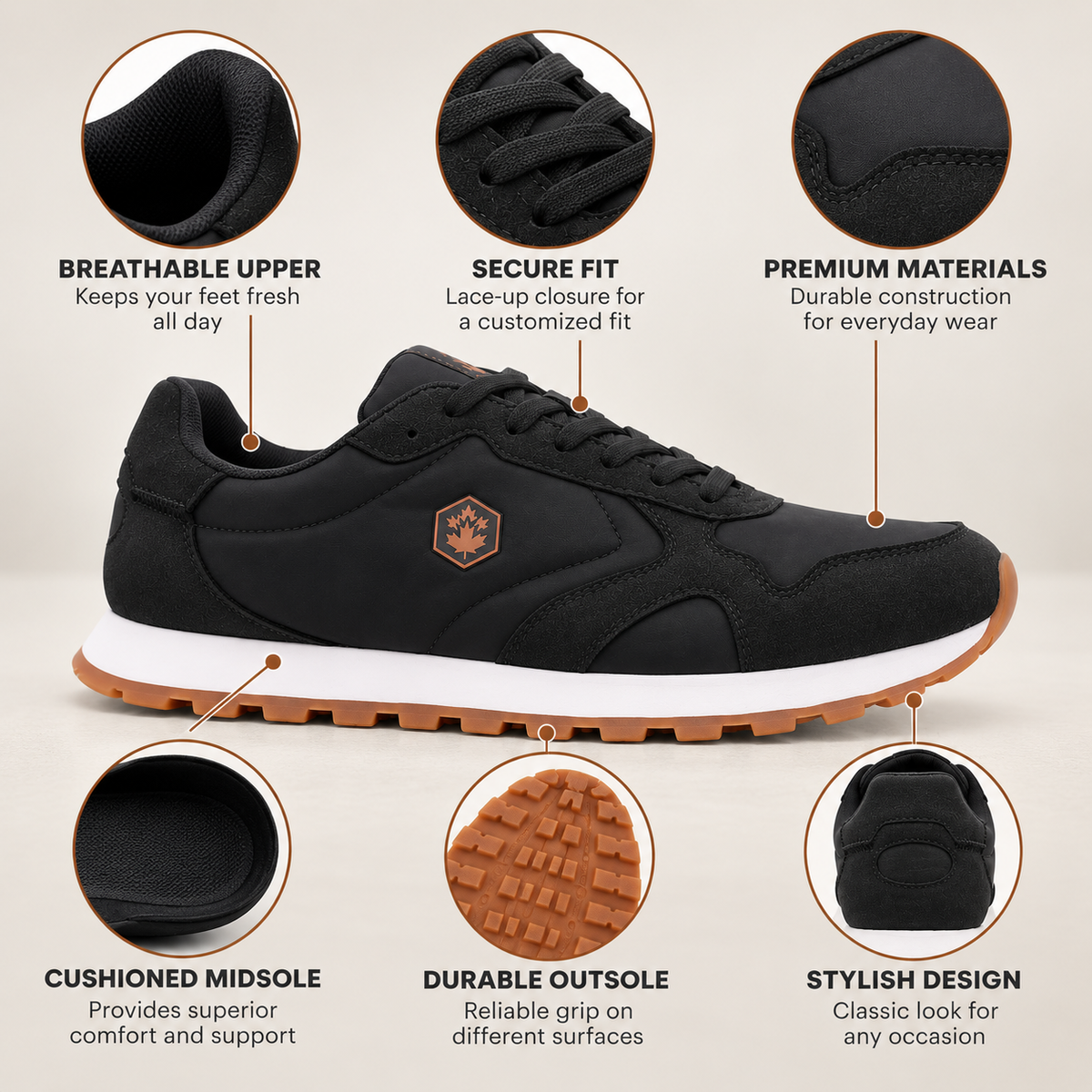 Lumberjack Frag Men's Lace-Up Sneakers in Black