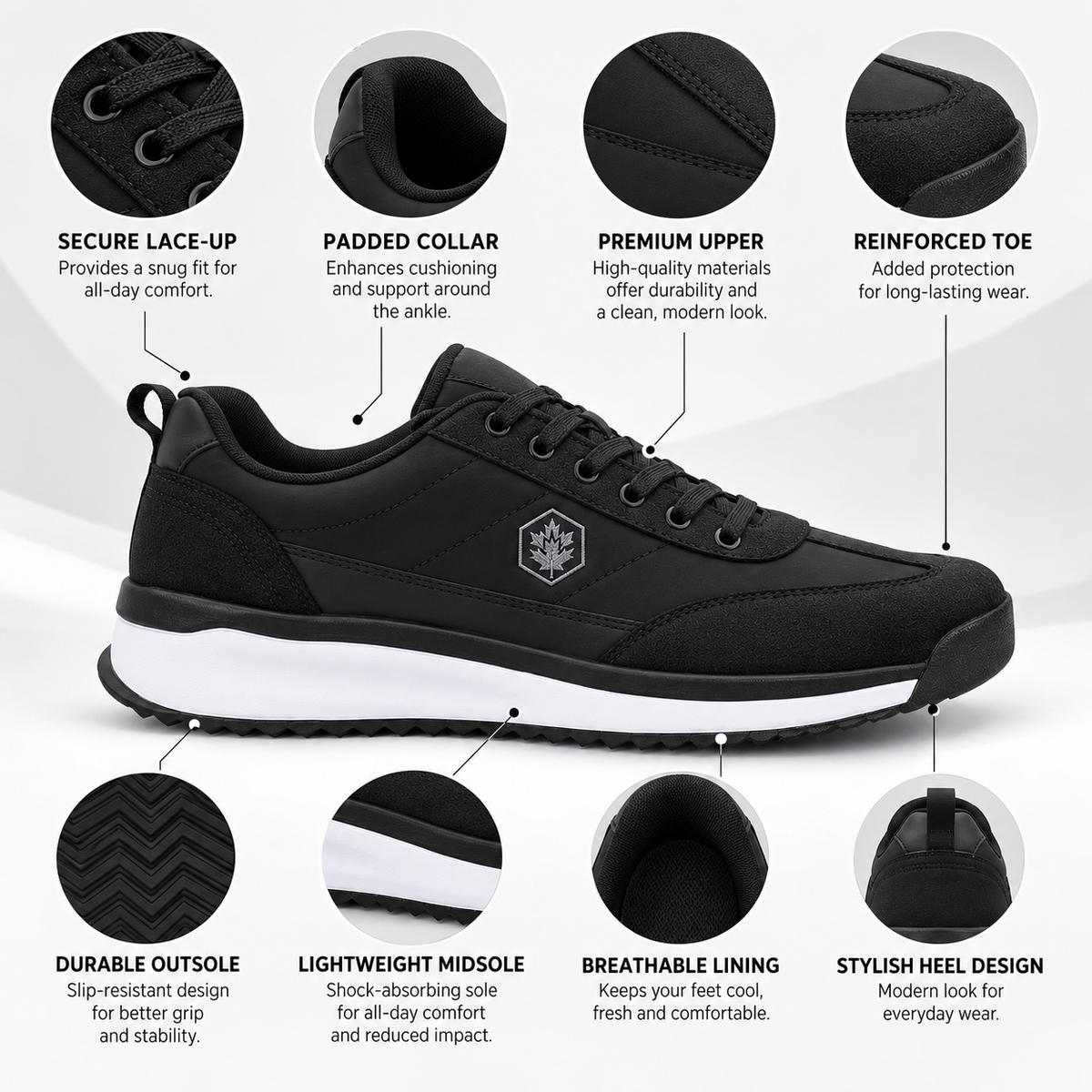 Lumberjack Coffee Men's Streamlined Sneakers in Black