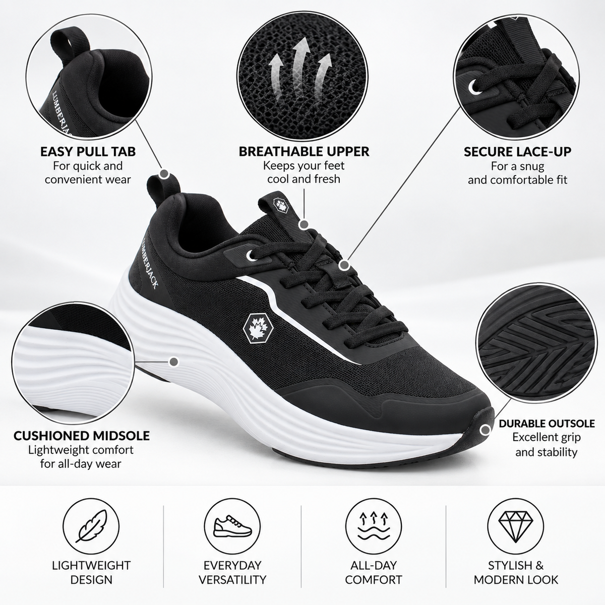 Lumberjack Talara Women's Textile Sneakers in Black
