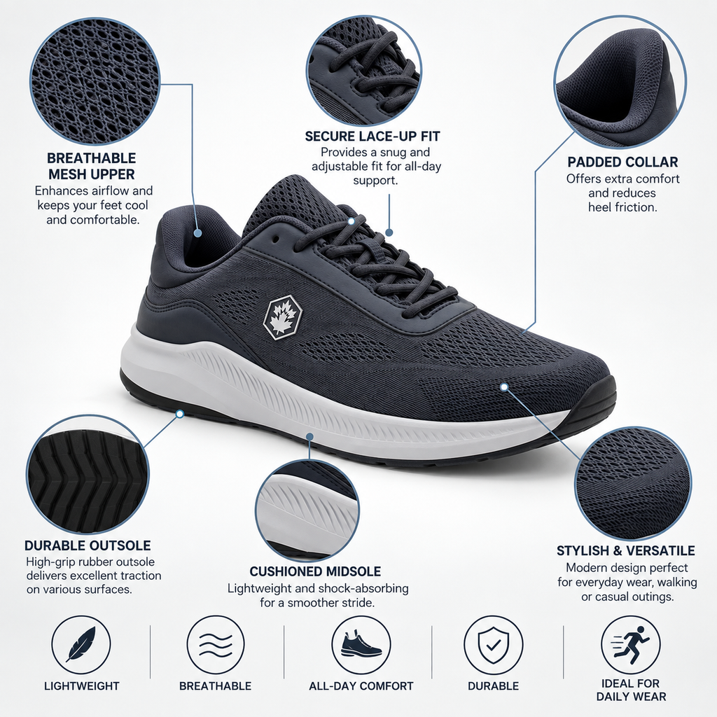 Lumberjack Musonda Men's Mesh Sneakers in Dark Navy