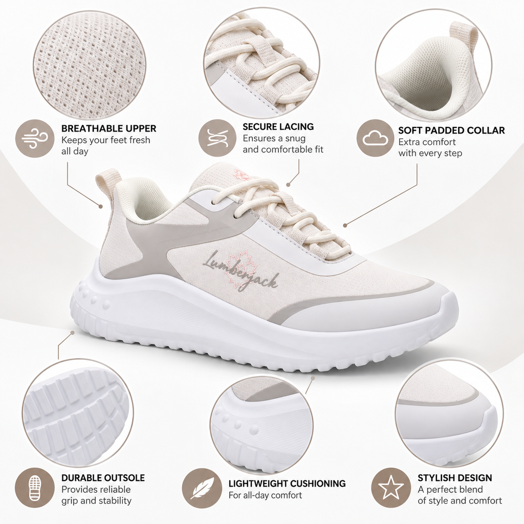 Lumberjack Anyk Women's Chunky-Sole Sneakers in Beige