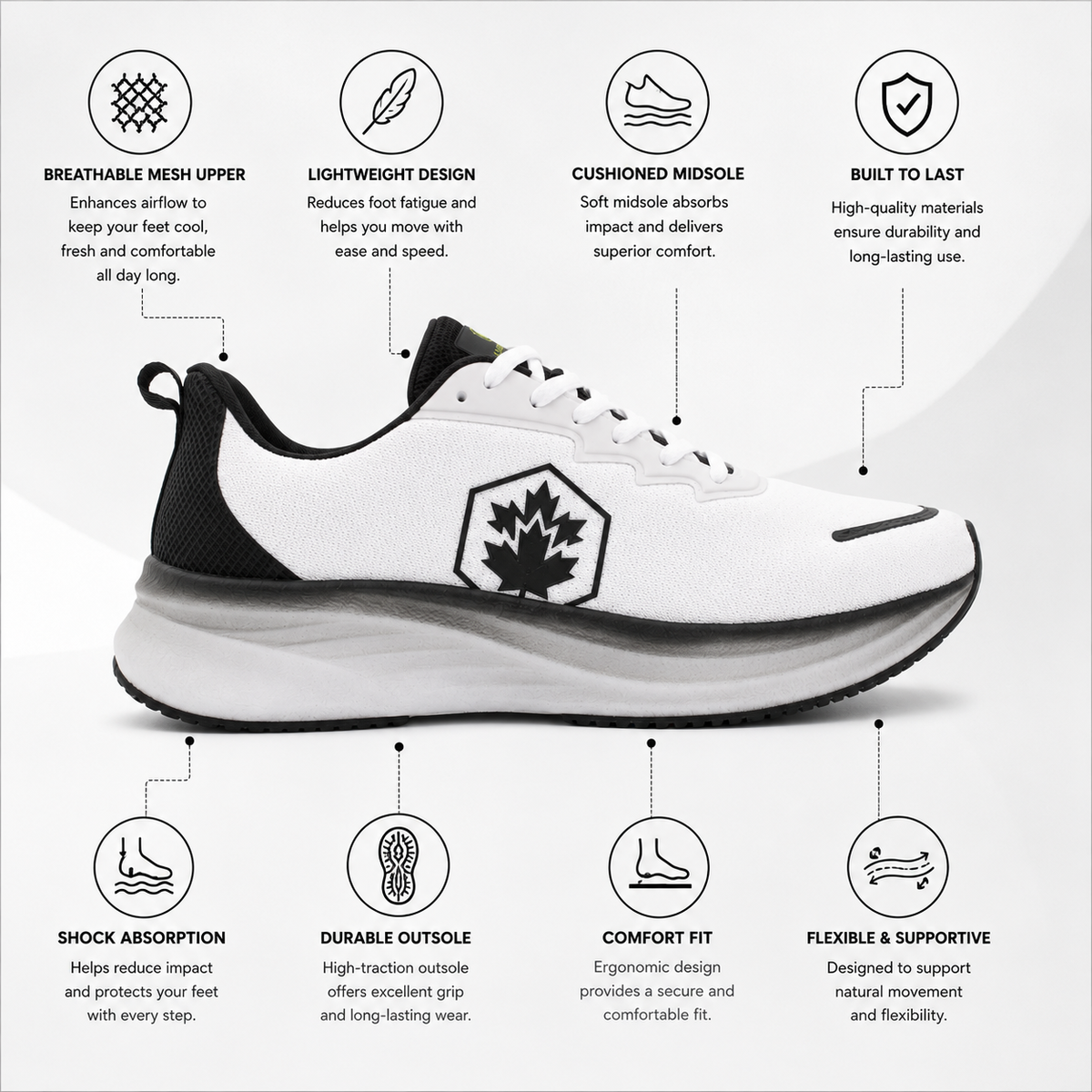 Lumberjack Chess Men's Lightweight Sneakers in White