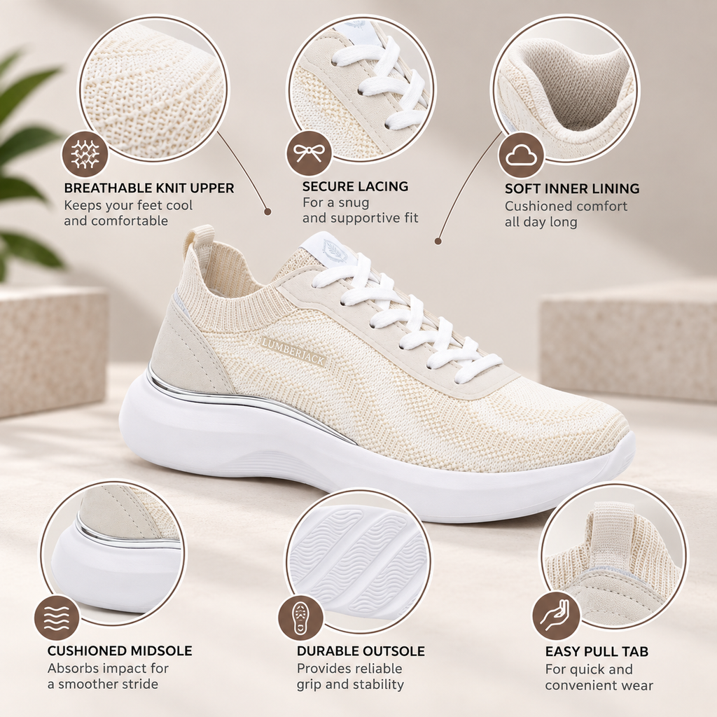 Lumberjack Keira Women's Knit Sneakers in White