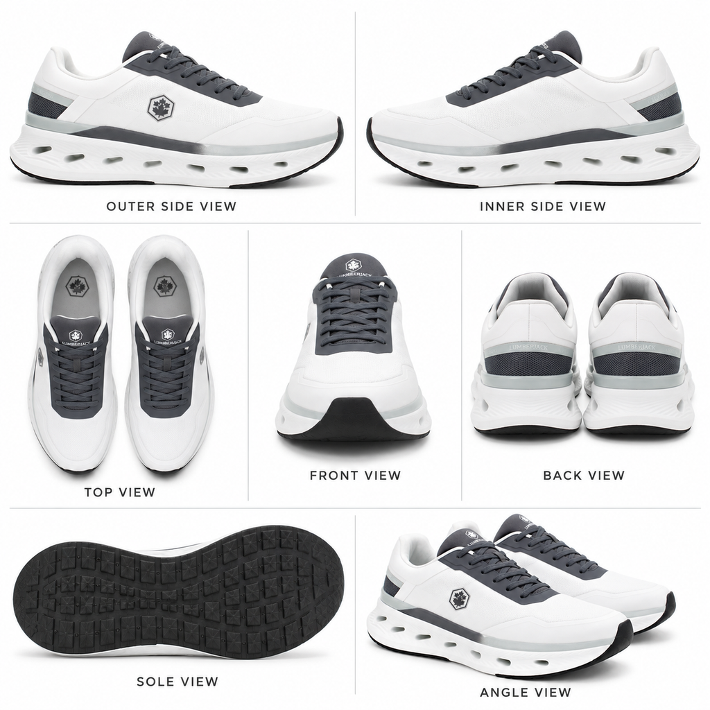 Lumberjack Mutombo Men's Chunky Sneakers in White & Grey