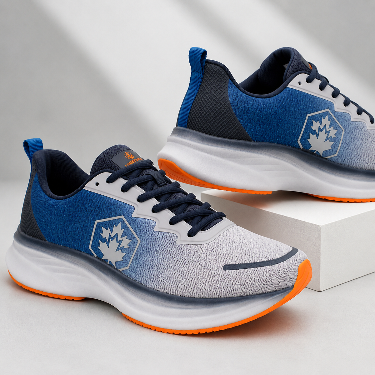 Lumberjack Chess Men's Sporty Sneakers in Ocean Blue & Ice Grey