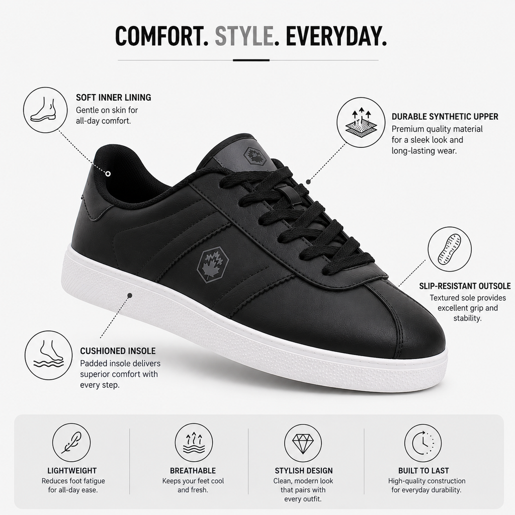 Lumberjack Frosty Men's Low-Profile Sneakers in Black