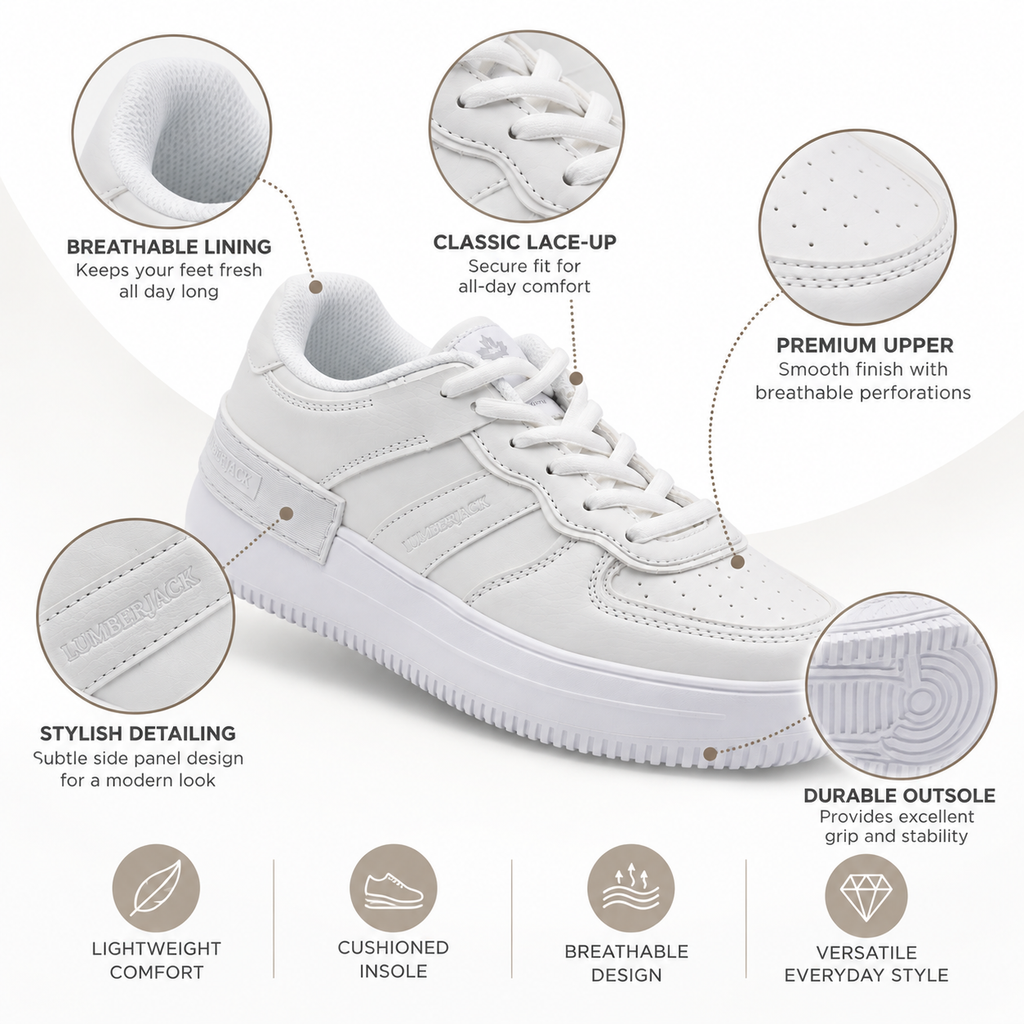 Lumberjack Freya Women's Chunky Platform Sneakers in White