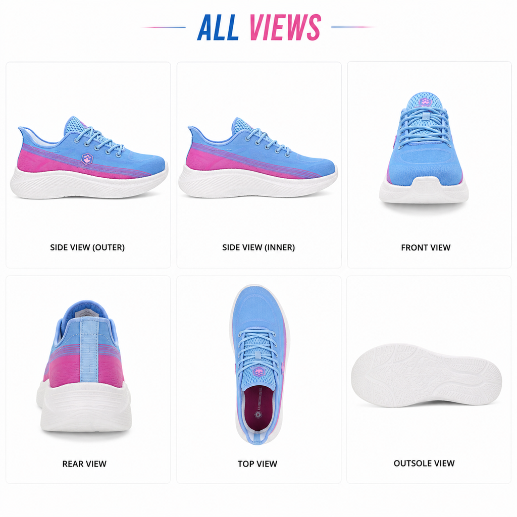 Lumberjack Venda Women's Sporty Sneakers in Blue & Pink