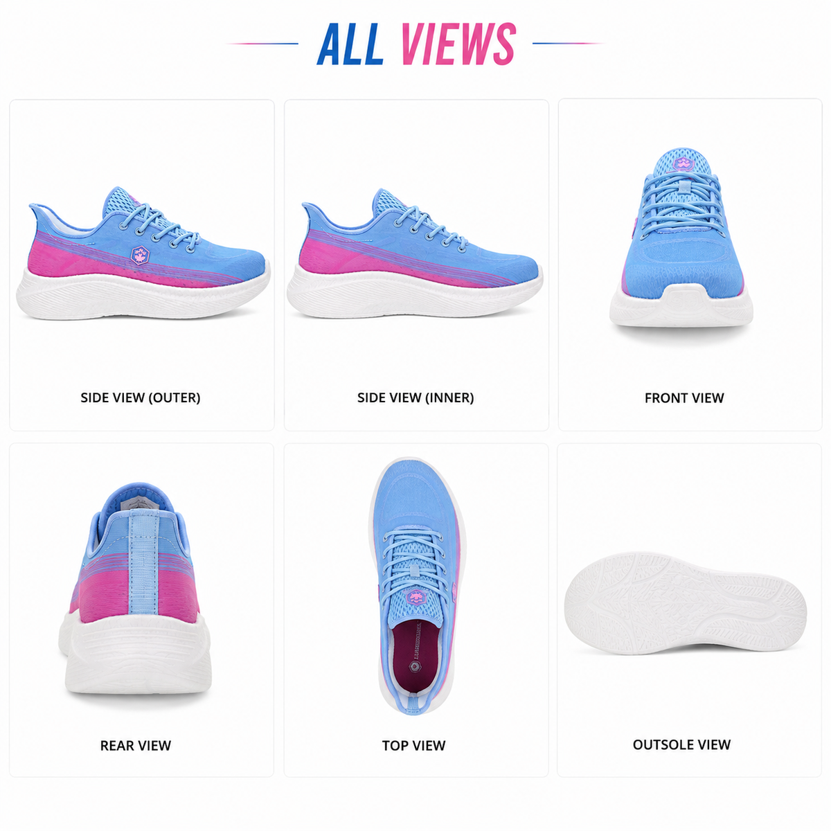 Lumberjack Venda Women's Sporty Sneakers in Blue & Pink