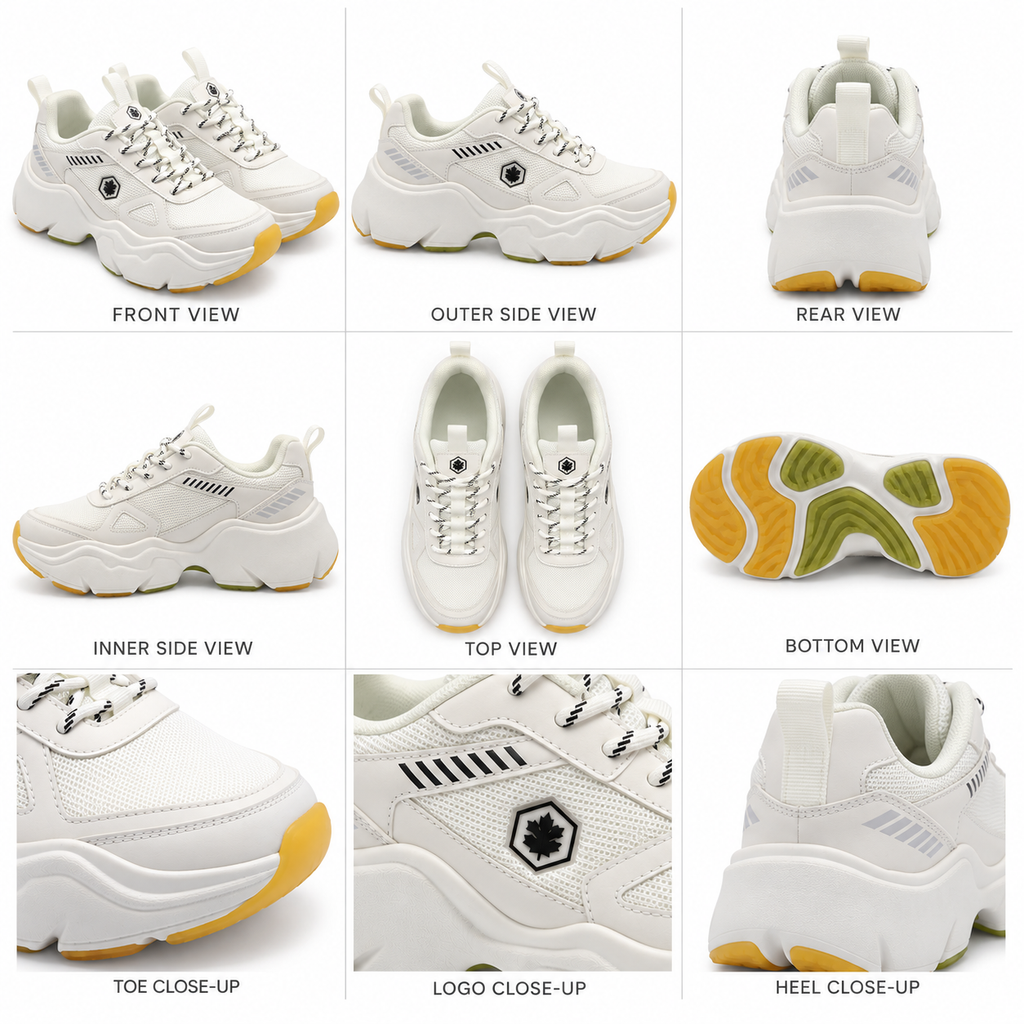 Lumberjack Itru Women's Chunky Statement Sneakers in White