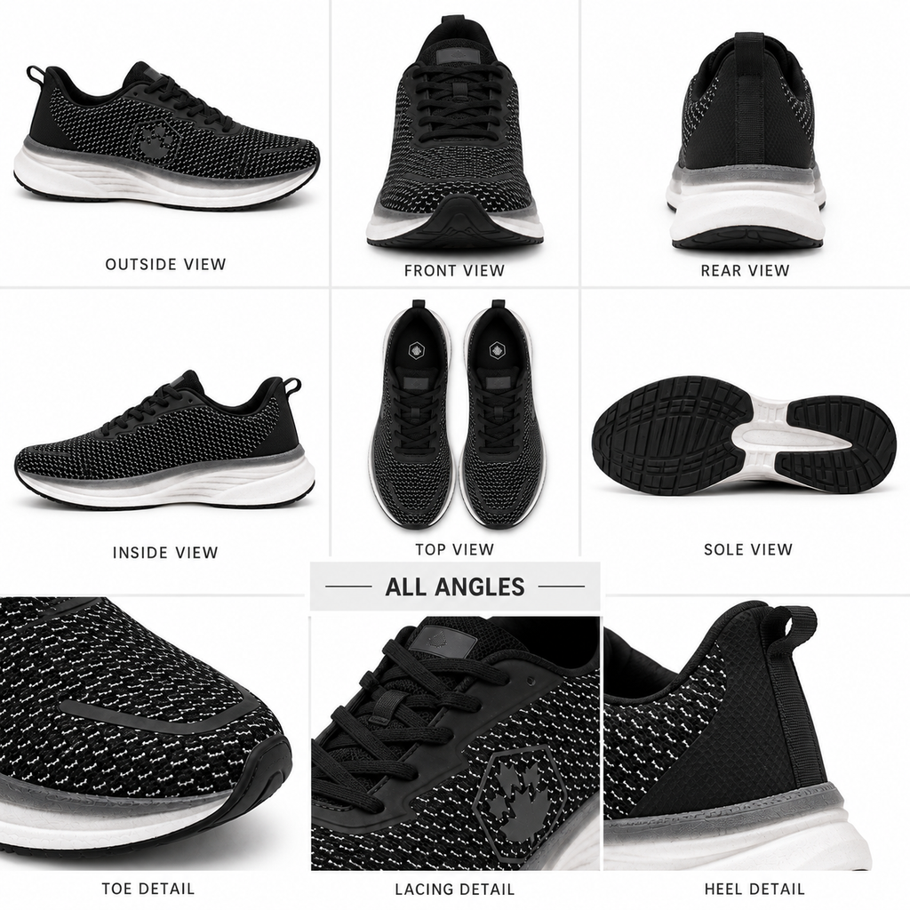Lumberjack Chess Men's Knit Sneakers in Black