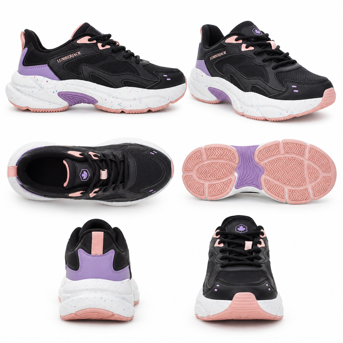 Lumberjack Fanto Women's Chunky Sneakers in Black & Purple