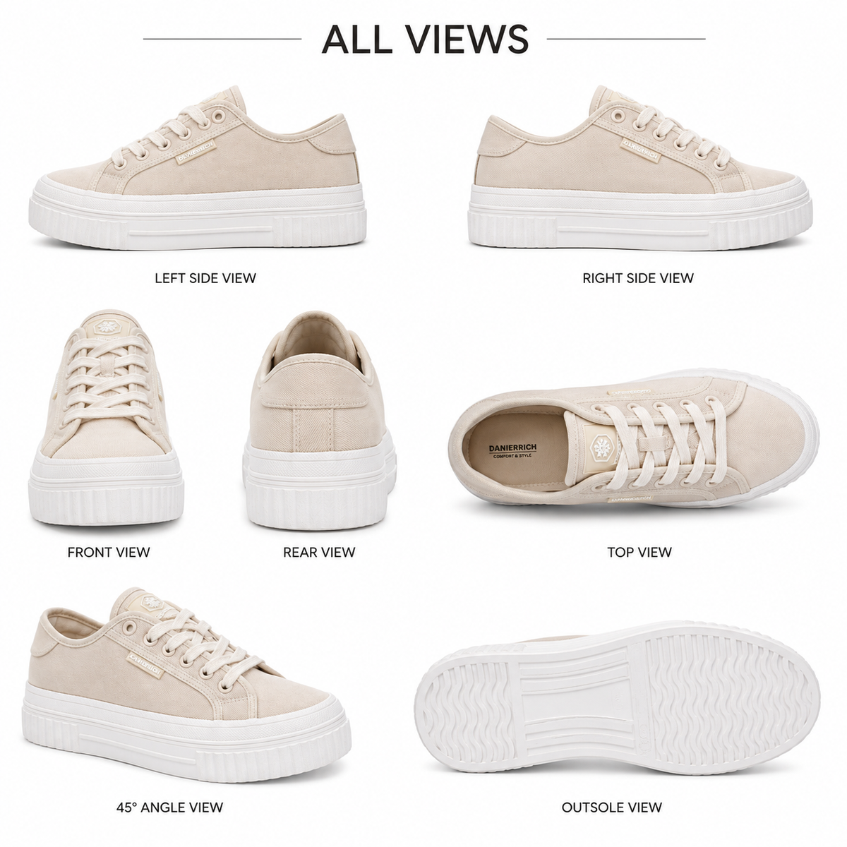 Lumberjack Anya Women's Canvas Platform Sneakers in Sand