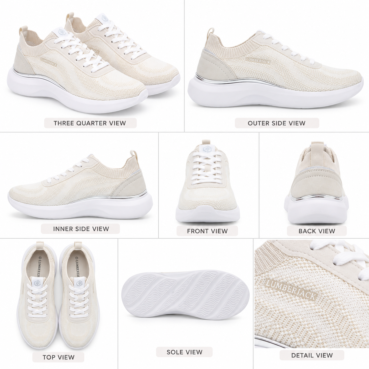 Lumberjack Keira Women's Knit Sneakers in White