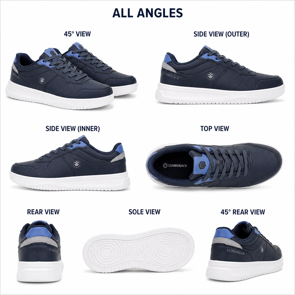 Lumberjack Udemy Men's Perforated Sneakers in Navy Blue