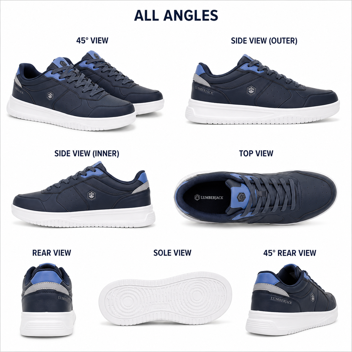 Lumberjack Udemy Men's Perforated Sneakers in Navy Blue