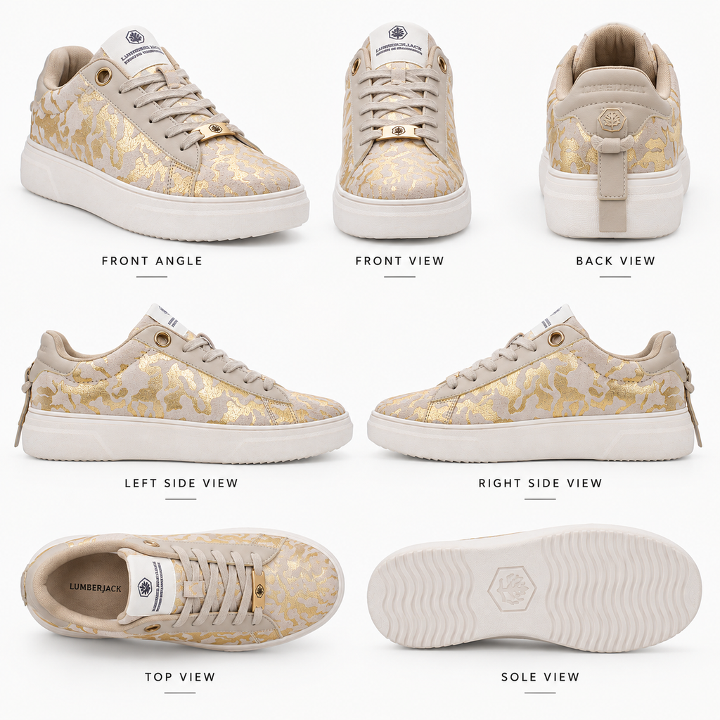 Lumberjack Geller Women's Patterned Sneakers in Sand & Gold