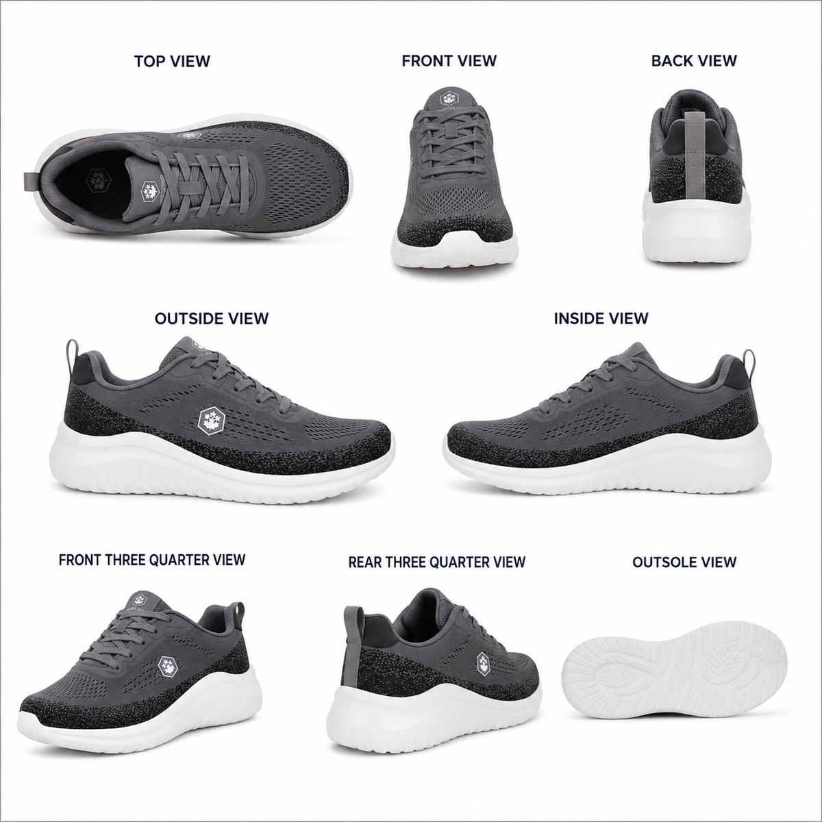 Lumberjack Moko Men's Mesh Sneakers in Dark Grey