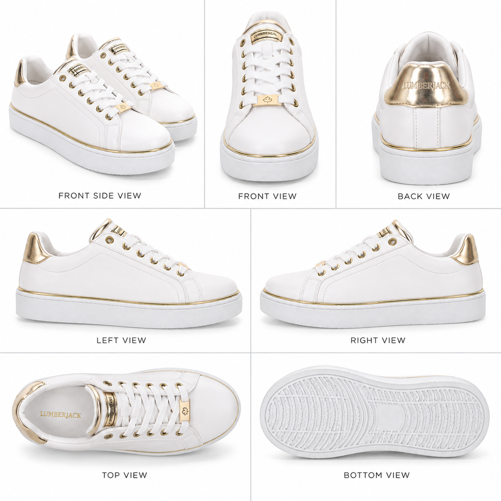 Lumberjack Safiya Women's Gold-Accent Sneakers in White