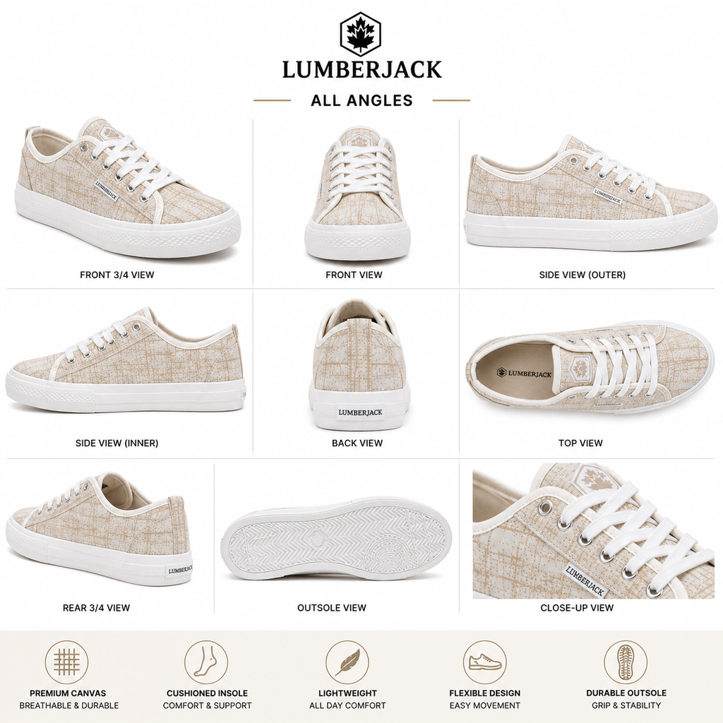 Lumberjack Ravenne Women's Woven Low-Top Sneakers in Sand