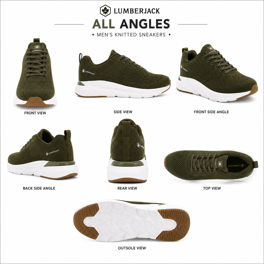 Lumberjack Connect Men's Knitted Sneakers in Khaki