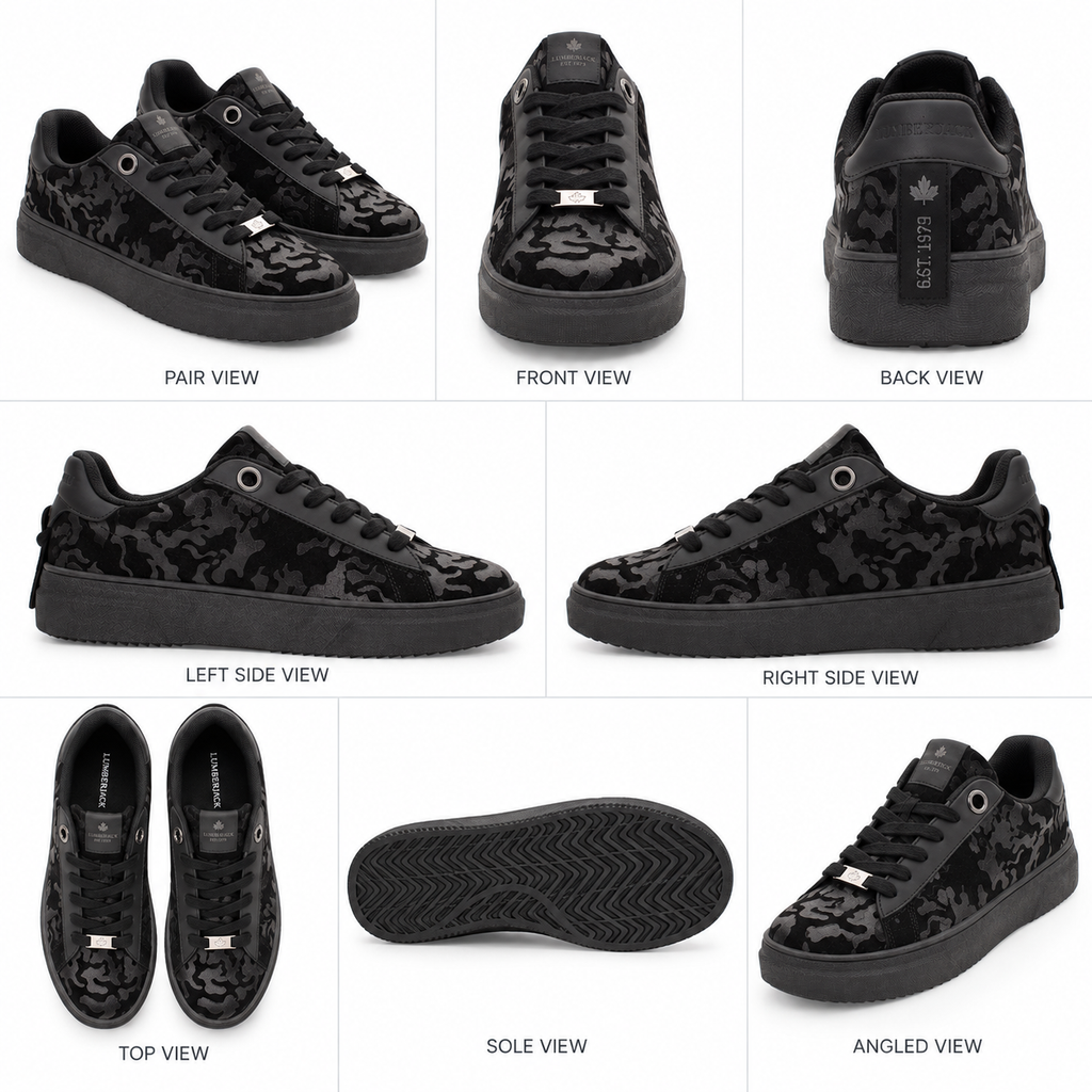 Lumberjack Geller Women's Textured Camo Sneakers in Black
