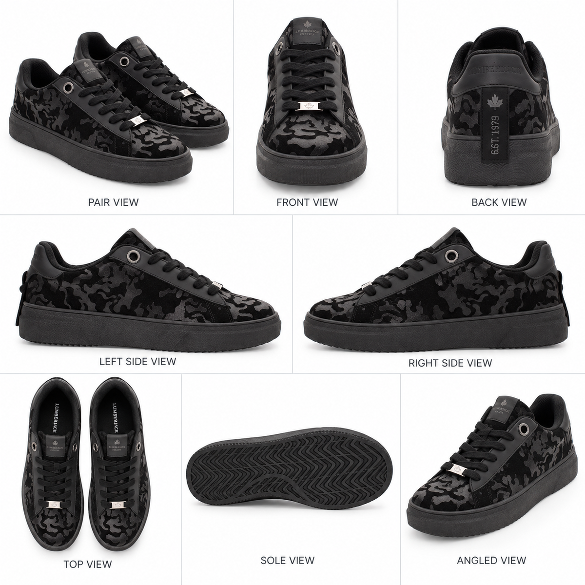Lumberjack Geller Women's Textured Camo Sneakers in Black