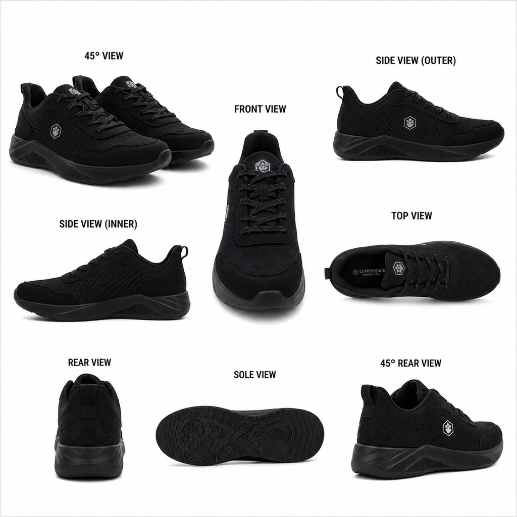 Lumberjack Karter Men's Breathable Sneakers in All Black