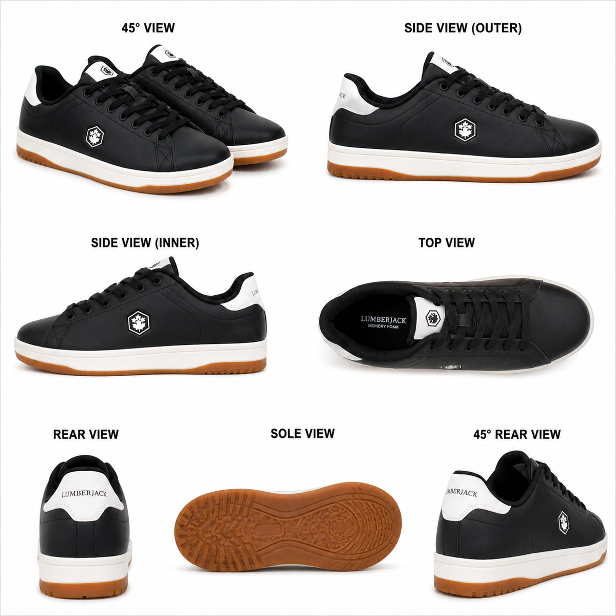 Lumberjack Rea Men's Gum-Sole Sneakers in Black