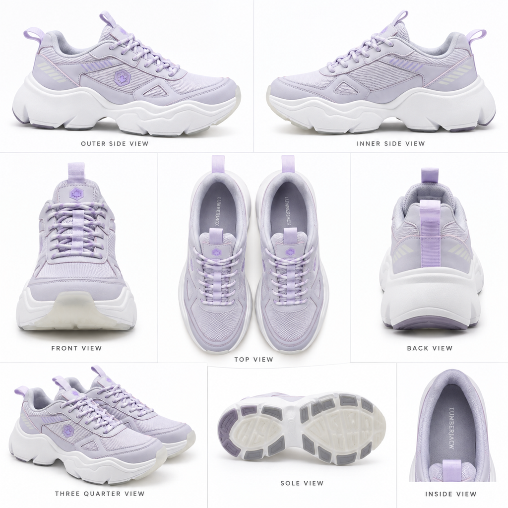 Lumberjack Itru Women's Chunky Statement Sneakers in Lilac