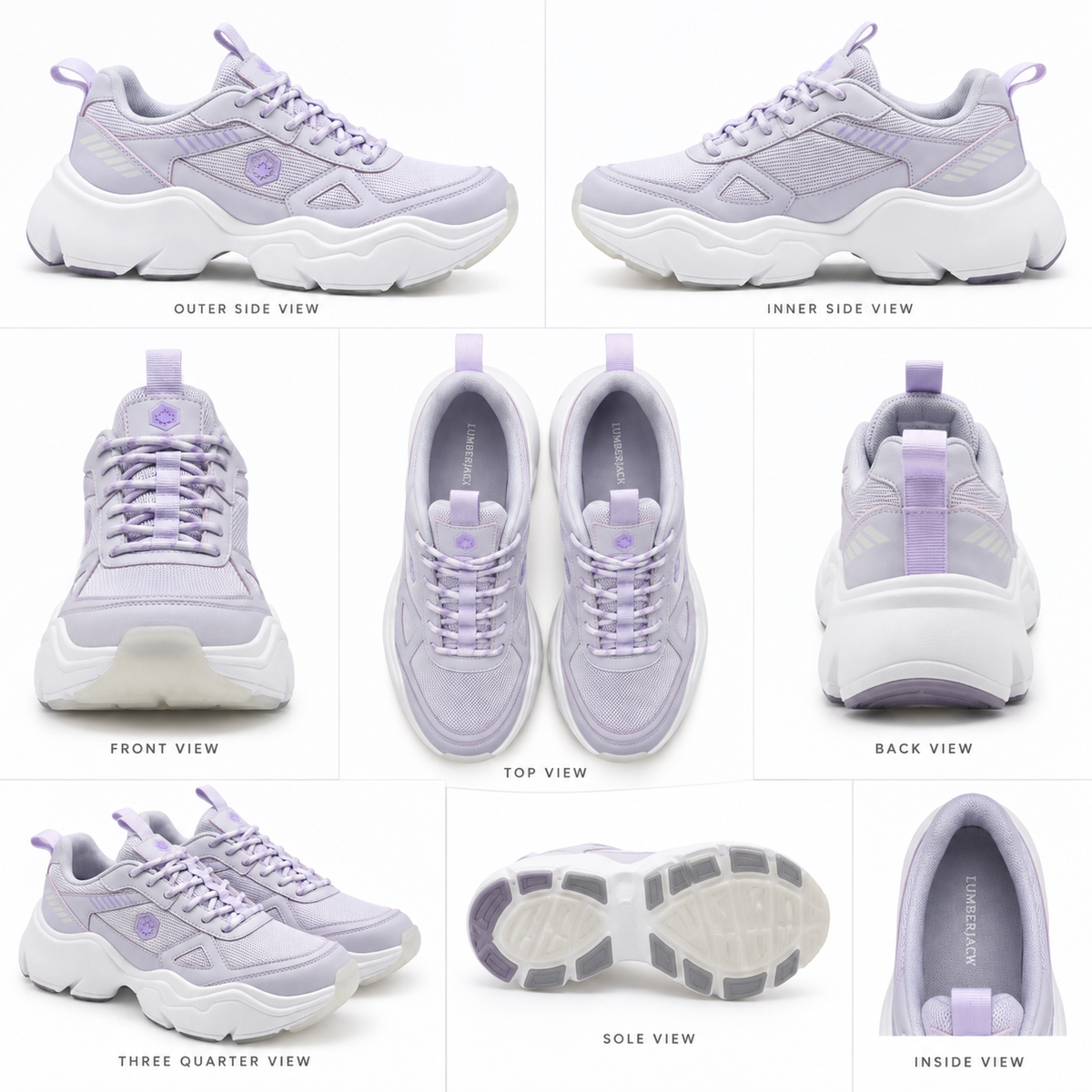 Lumberjack Itru Women's Chunky Statement Sneakers in Lilac