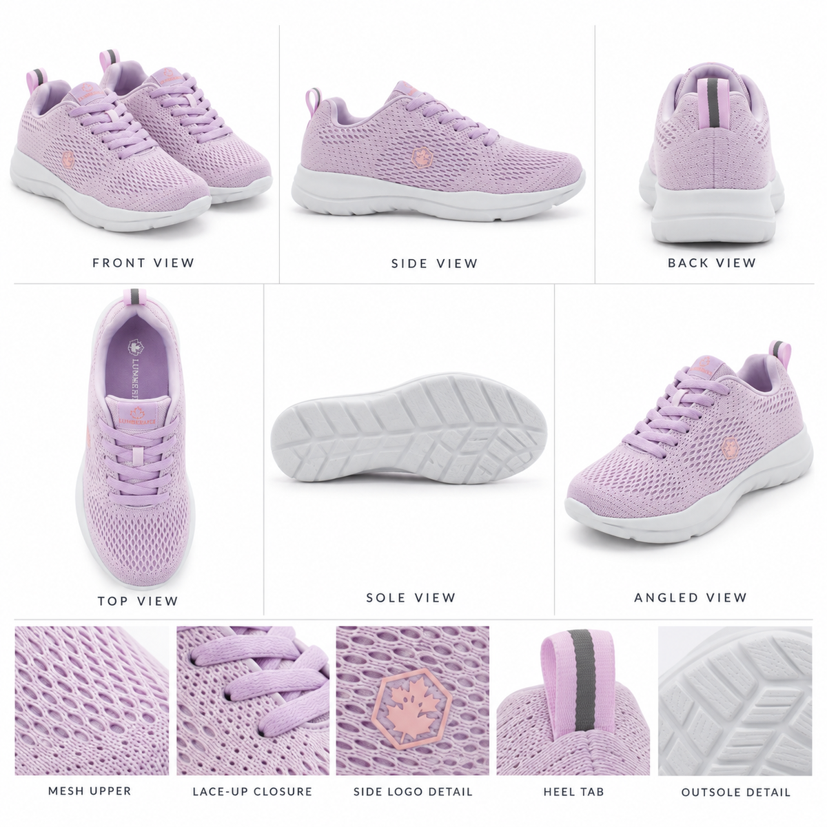 Lumberjack Agatha Women's Breathable Mesh Sneakers in Lilac