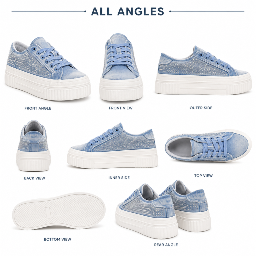 Lumberjack Anya Jean Women's Denim Platform Sneakers in Blue