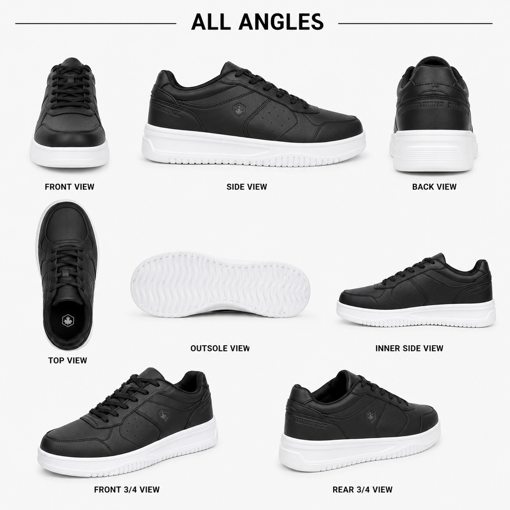 Lumberjack Udemy Men's Perforated Sneakers in Black & White
