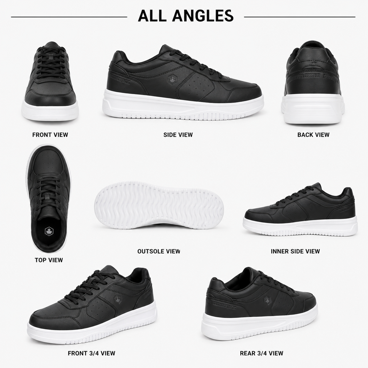 Lumberjack Udemy Men's Perforated Sneakers in Black & White
