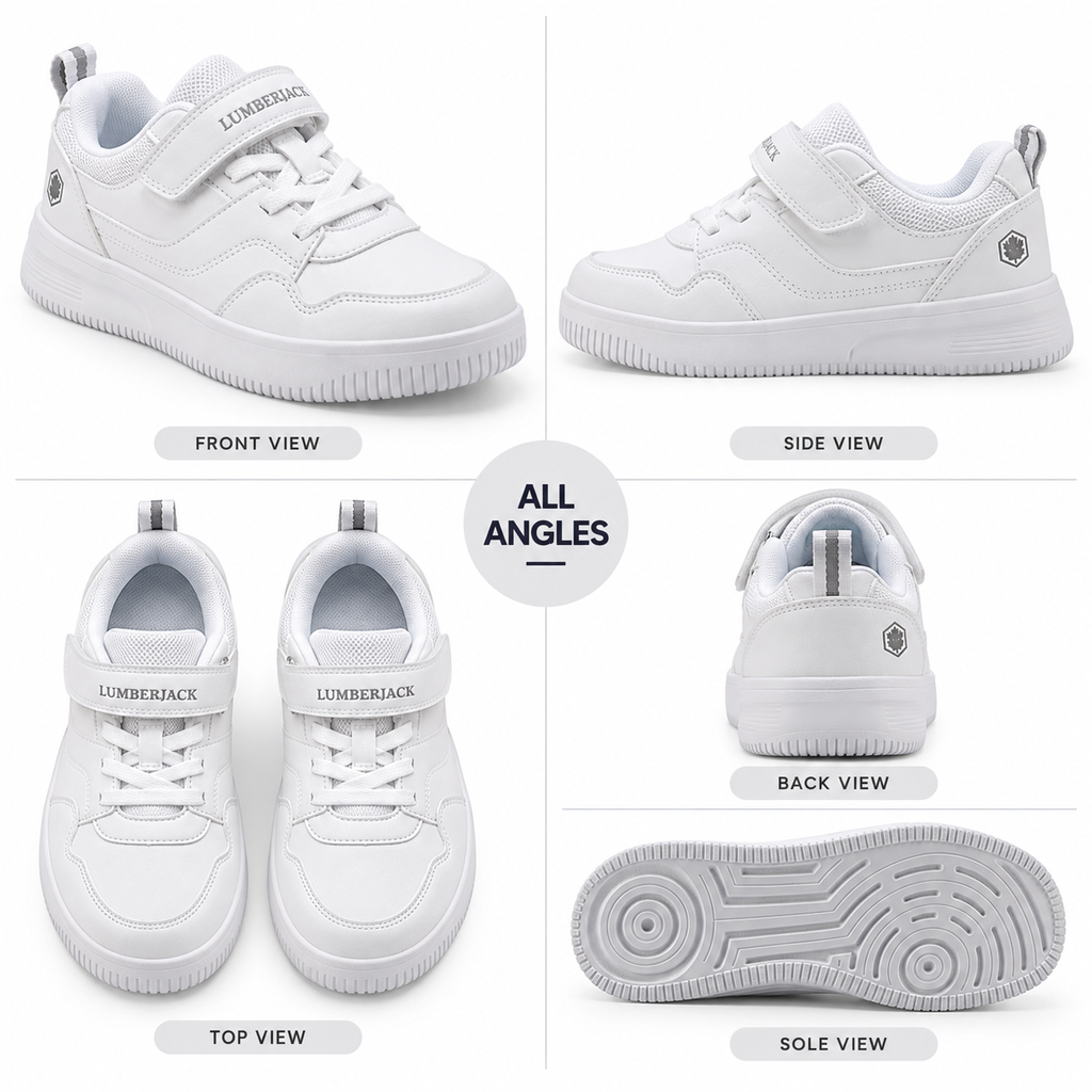 Lumberjack Finster Boys' Everyday Sneakers in All White