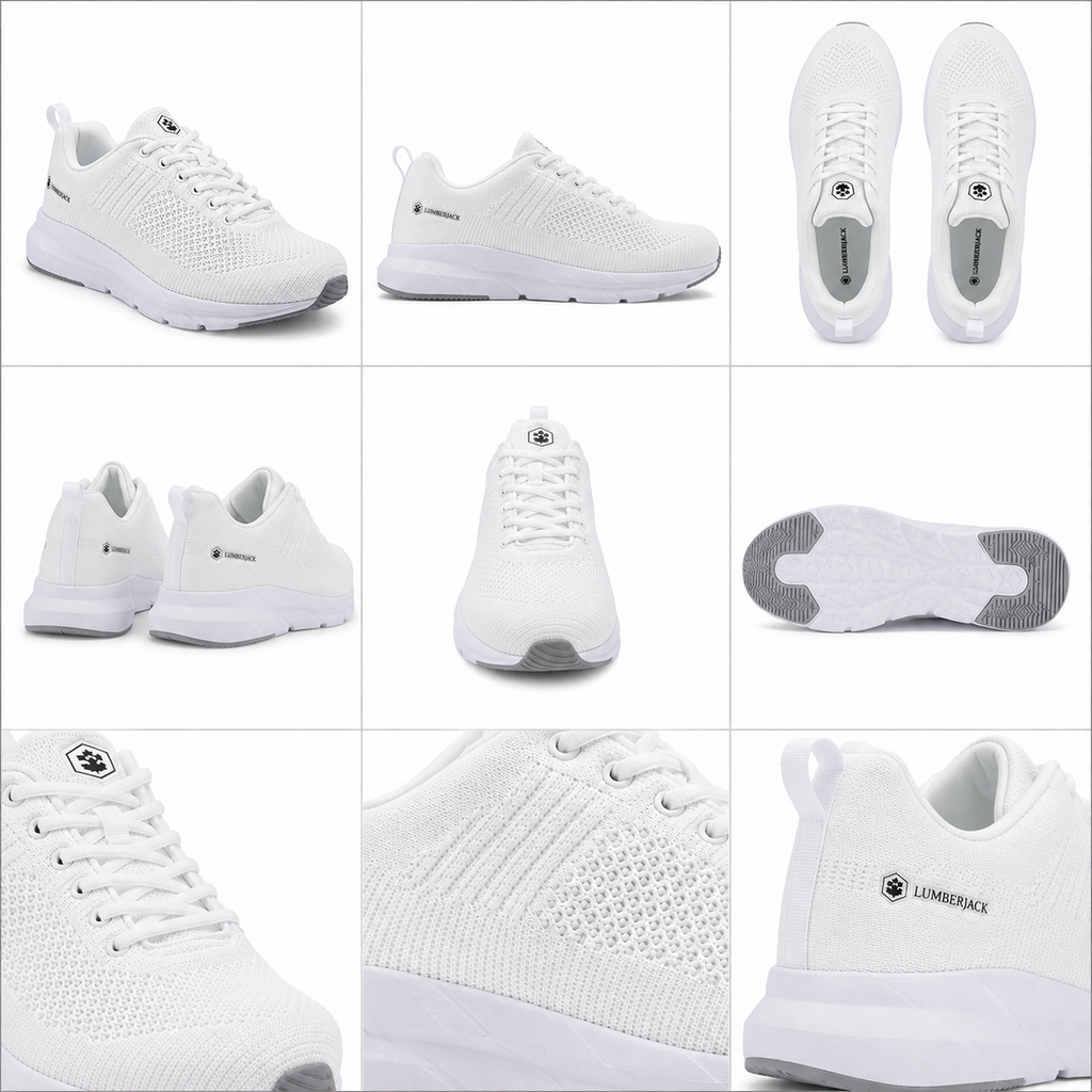 Lumberjack Connect Men's Knitted Sneakers in White