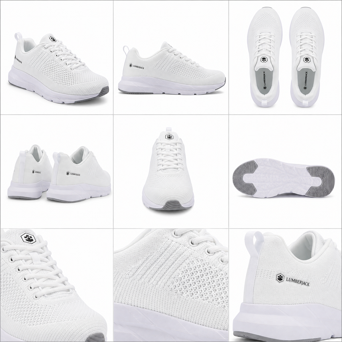 Lumberjack Connect Men's Knitted Sneakers in White
