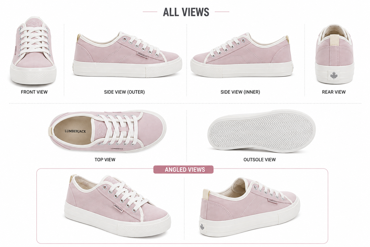 Lumberjack Ravenne Women's Canvas Low-Top Sneakers in Dusty Rose