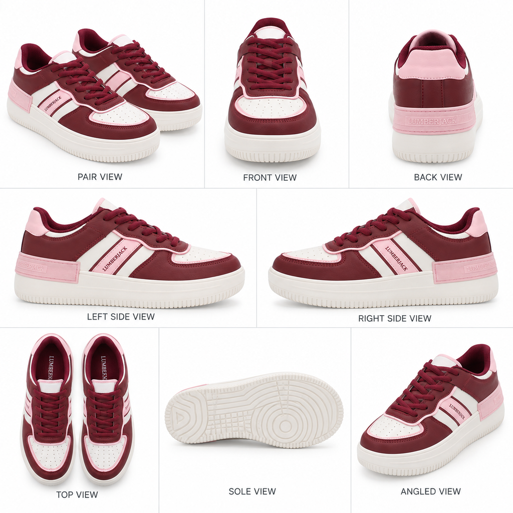 Lumberjack Freya Women's Street Sneakers in Burgundy & Pink