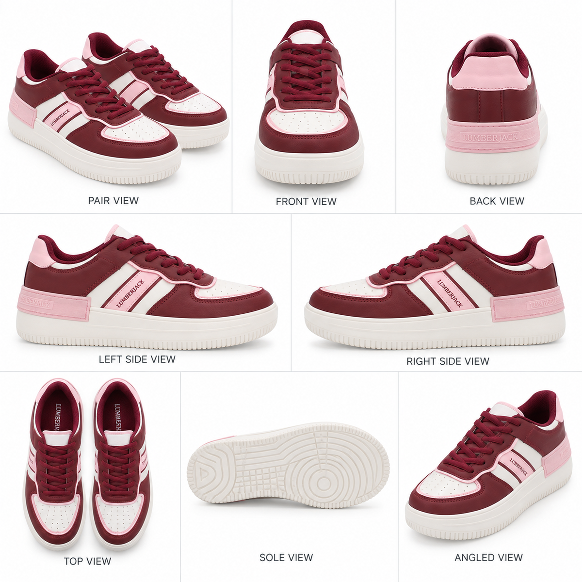 Lumberjack Freya Women's Street Sneakers in Burgundy & Pink