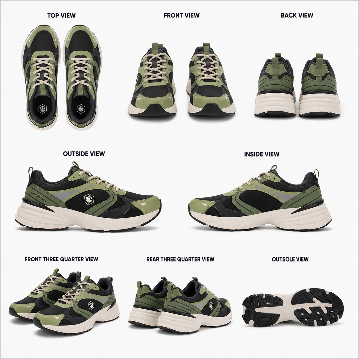 Lumberjack Money Men's Two-Tone Sneakers in Black & Green