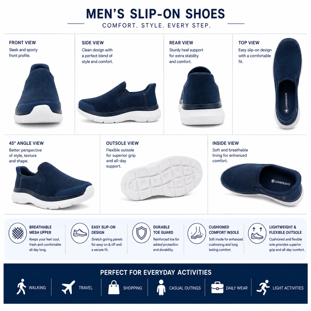 Lumberjack Carlo Men's Slip-On Shoes in Navy