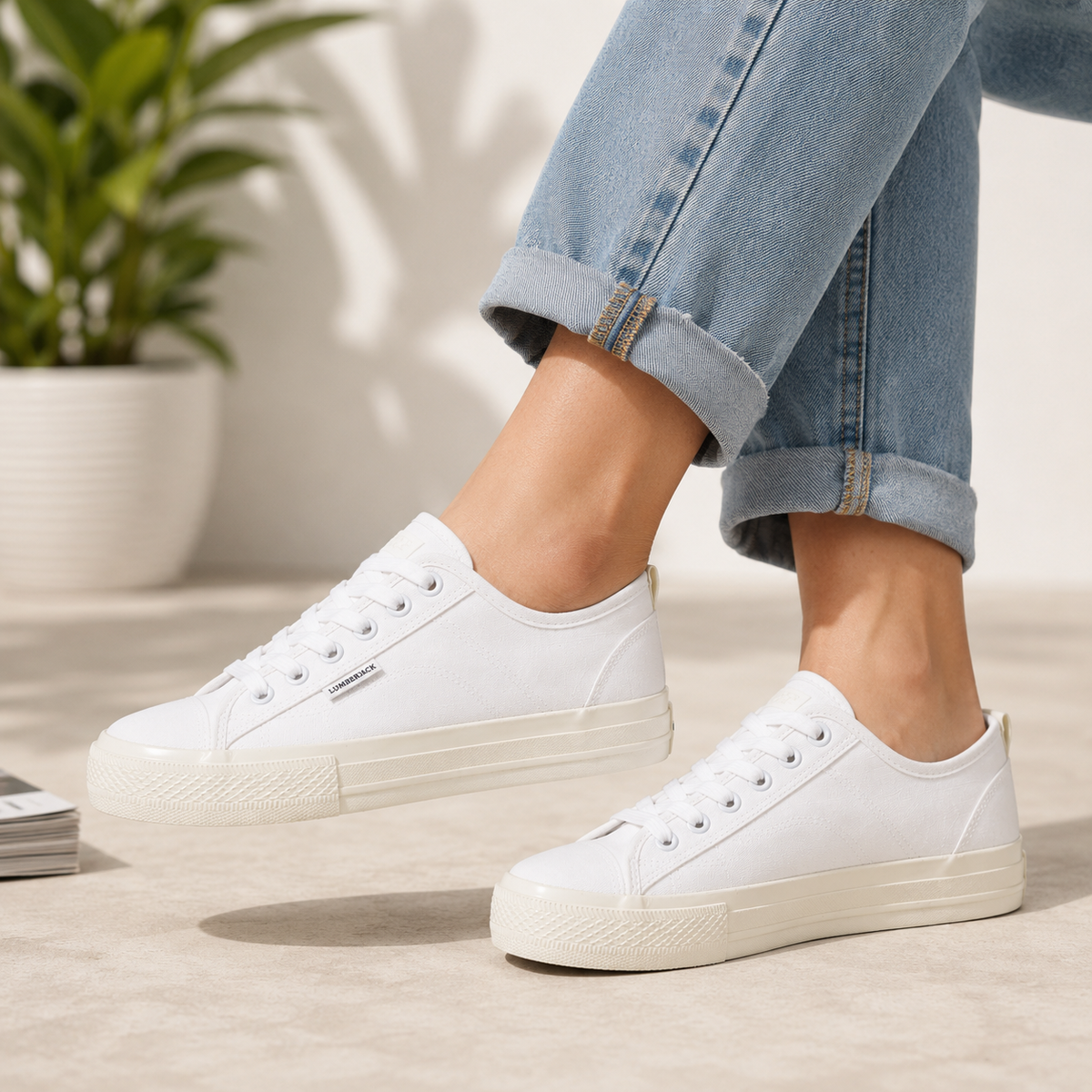 Lumberjack Ravenne Women's Classic Canvas Sneakers in White