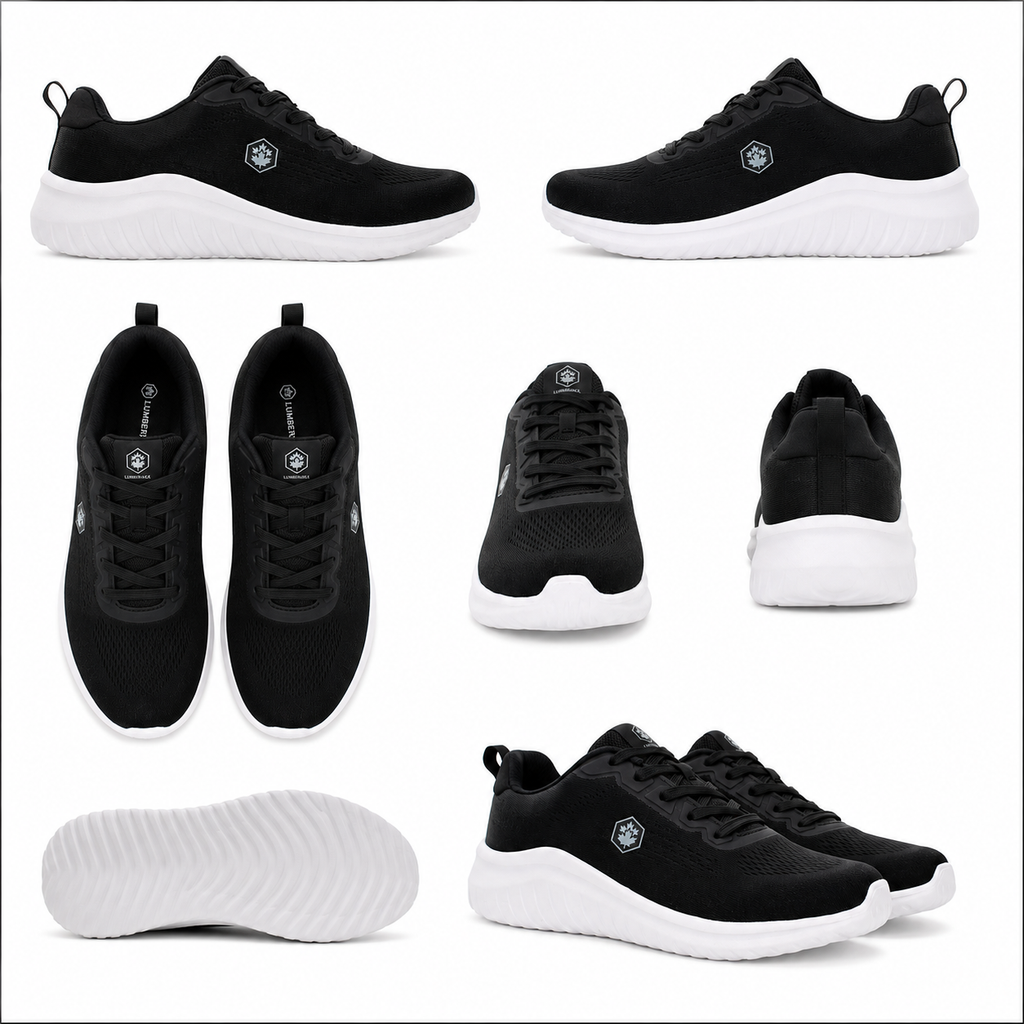 Lumberjack Moko Men's Mesh Sneakers in Black & White