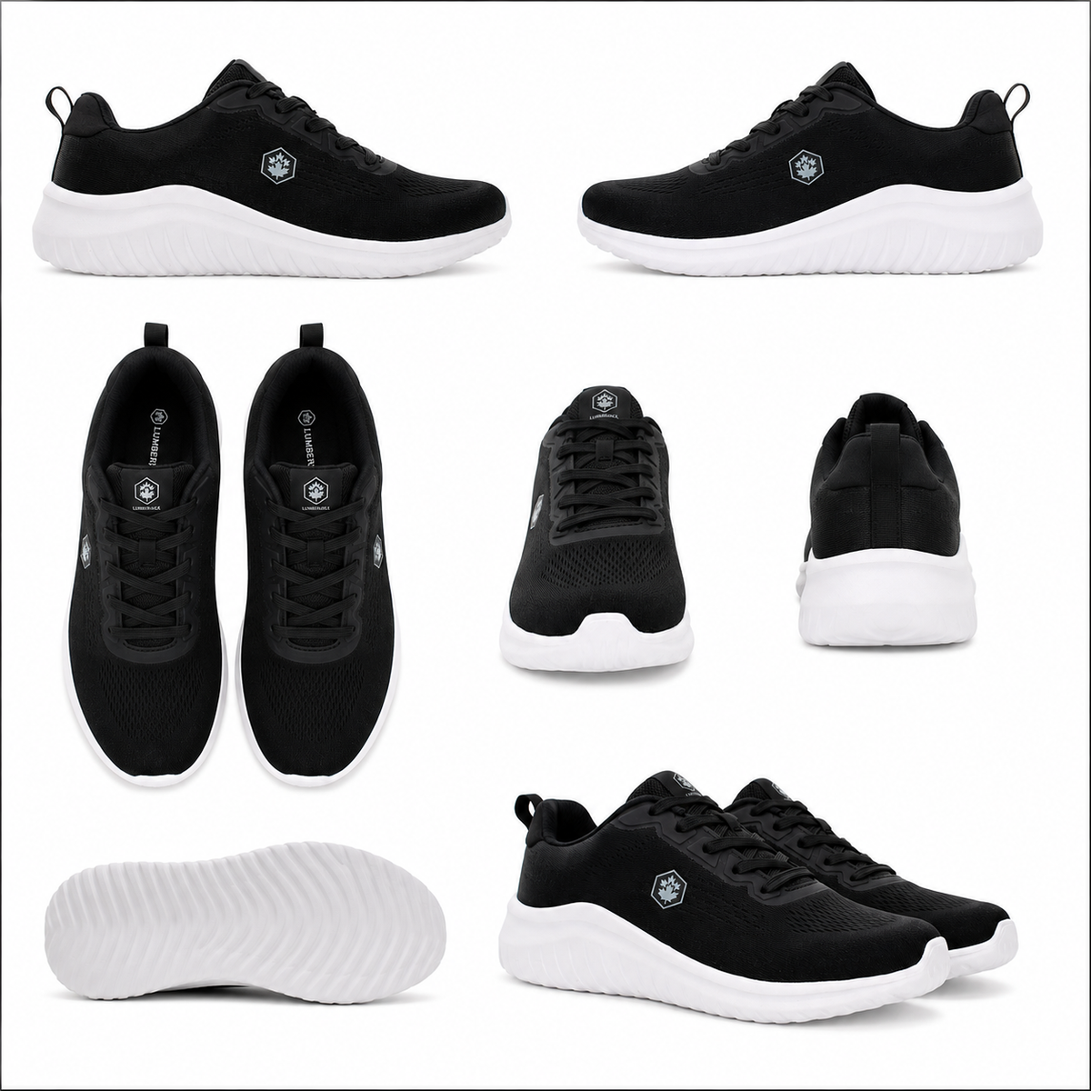 Lumberjack Moko Men's Mesh Sneakers in Black & White